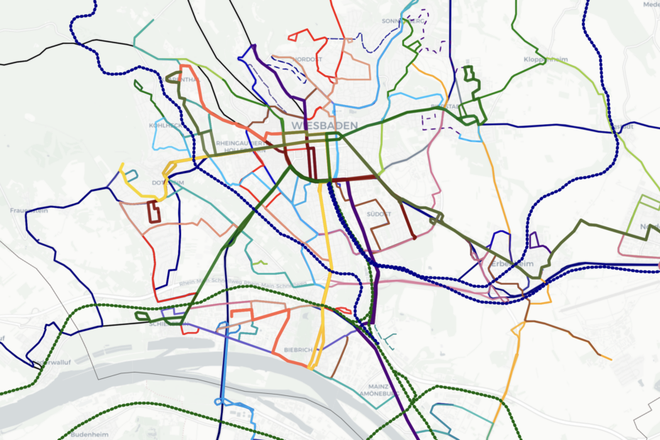 Screenshot des Nahverkehrsplans bei Openstreetmap kartiert